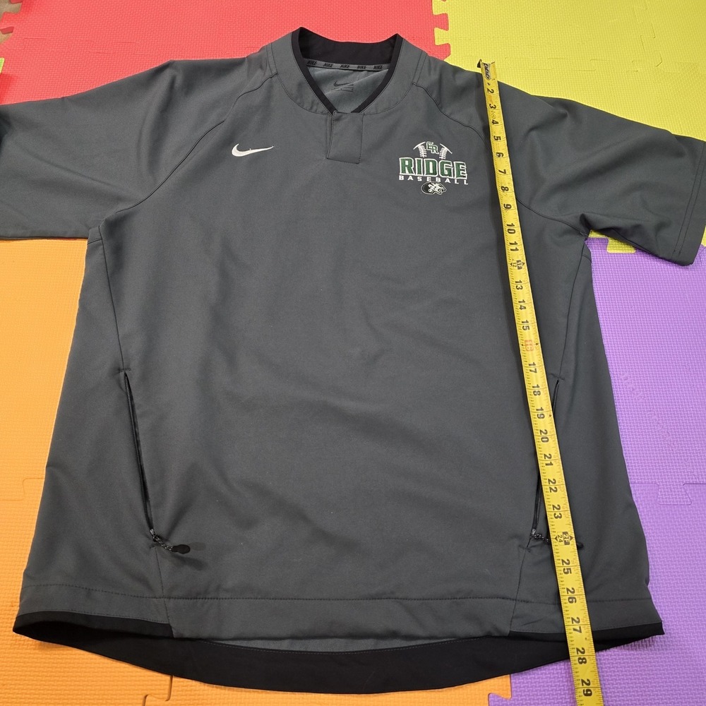 Nike Ridge Baseball Training Pullover Windshirt Gray Men's Large Short‎ Sleeve